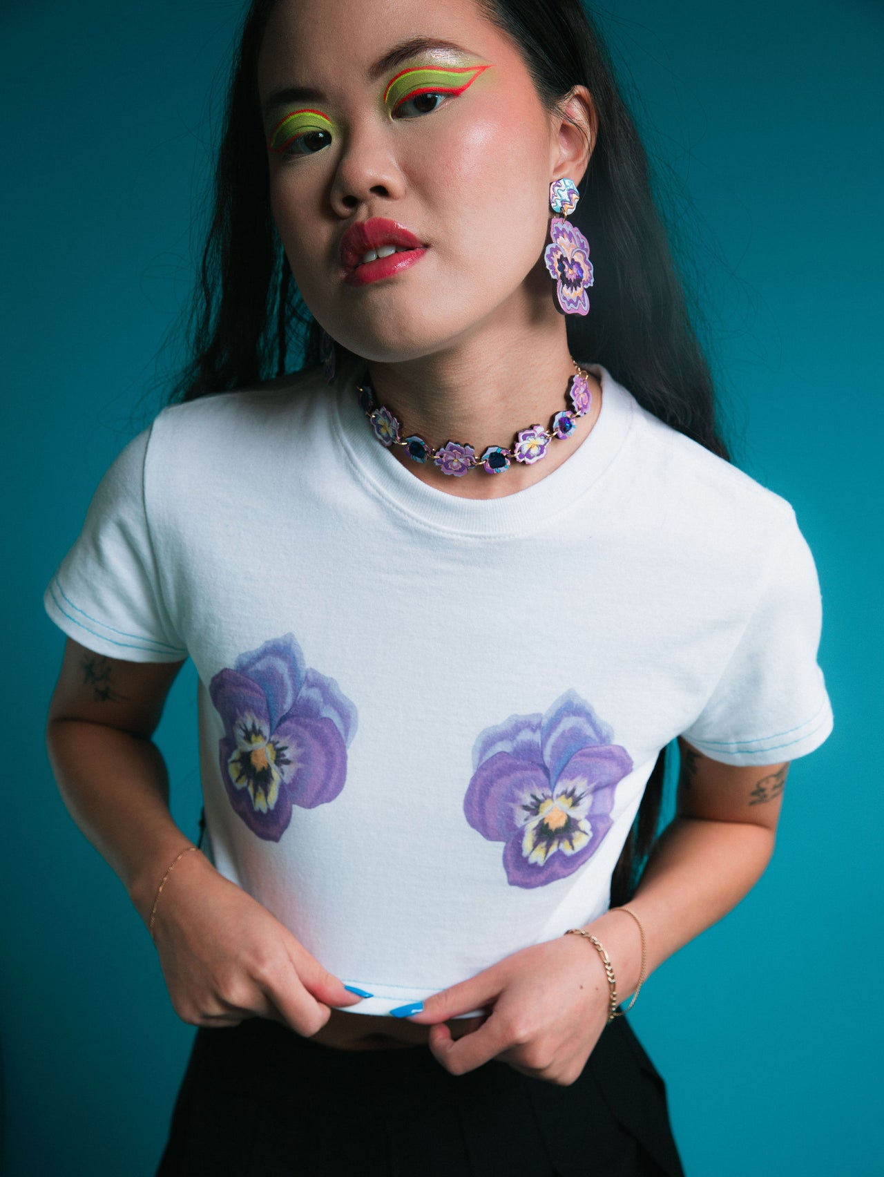 Pansy Popstar Cropped Tee