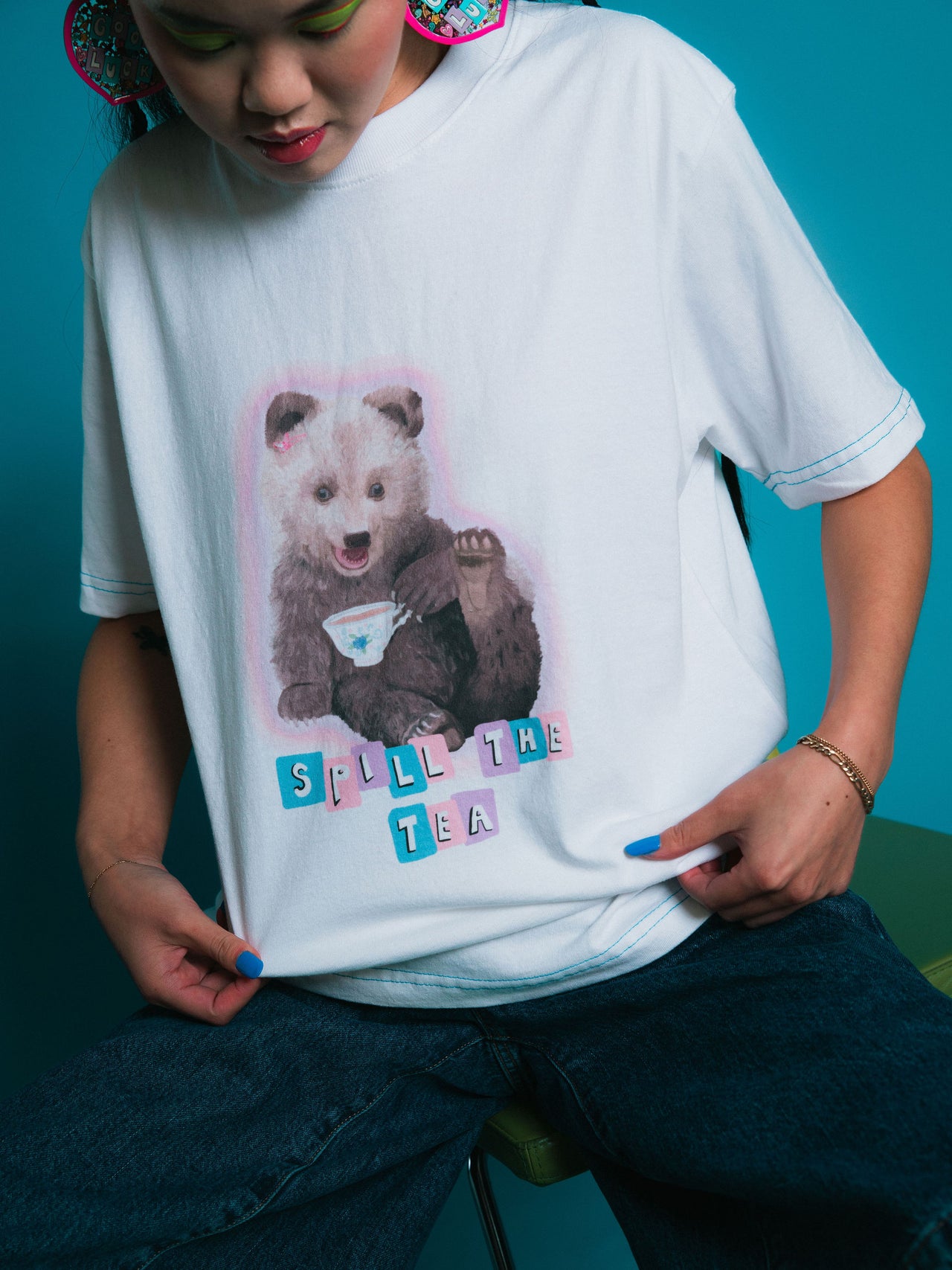 "Spill the Tea" Bear Oversized T-shirt