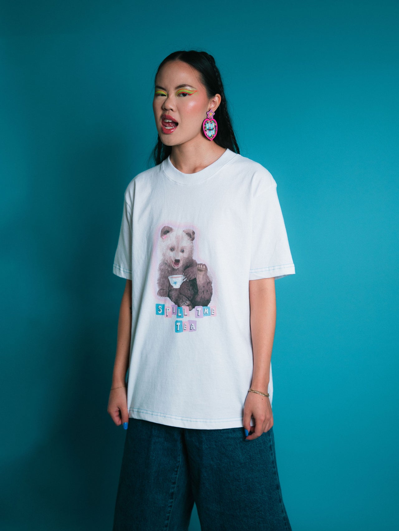 "Spill the Tea" Bear Oversized T-shirt